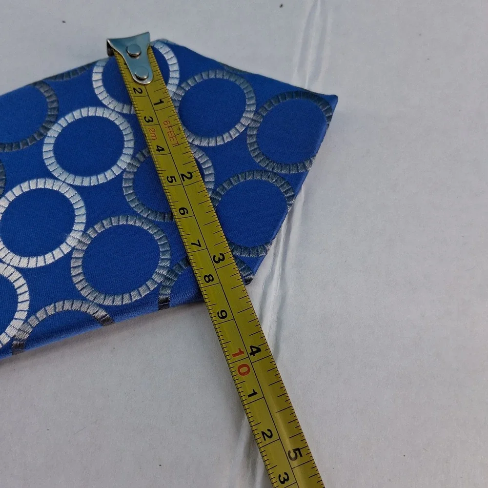 Michael Kors Tie Mens OS Blue Geometric Circle 100% Silk Classic Woven Business